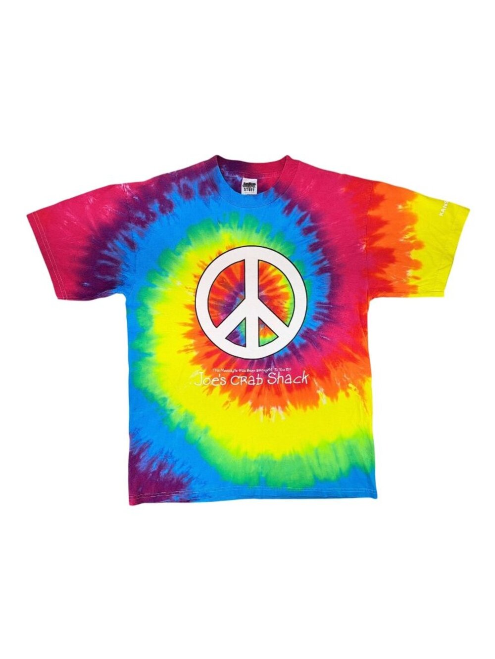 Vintage Joe's Crab Shack Tie-Dye Peace Love Crabs T-Shirt Men Large Kansas City - Picture 1 of 9